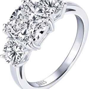 Three-Stone Moissanite Engagement Ring for Women
