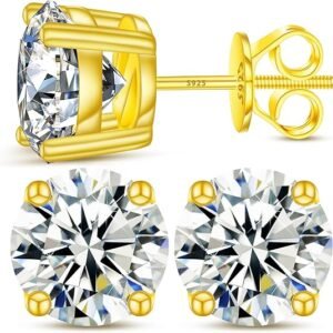 Luxury Moissanite Earrings in 925 Sterling Silver with 18K White Gold Finish